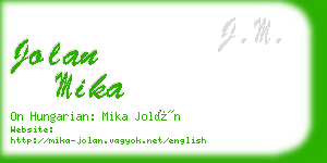 jolan mika business card